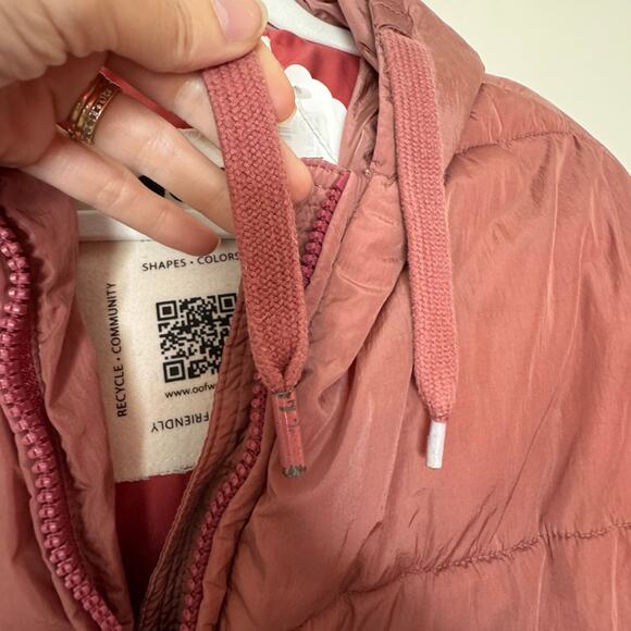 Oof Wear Quilted Puffer Jacket Coat Women’s Size 38 Pink Hooded Full Zip - Picture 6 of 12